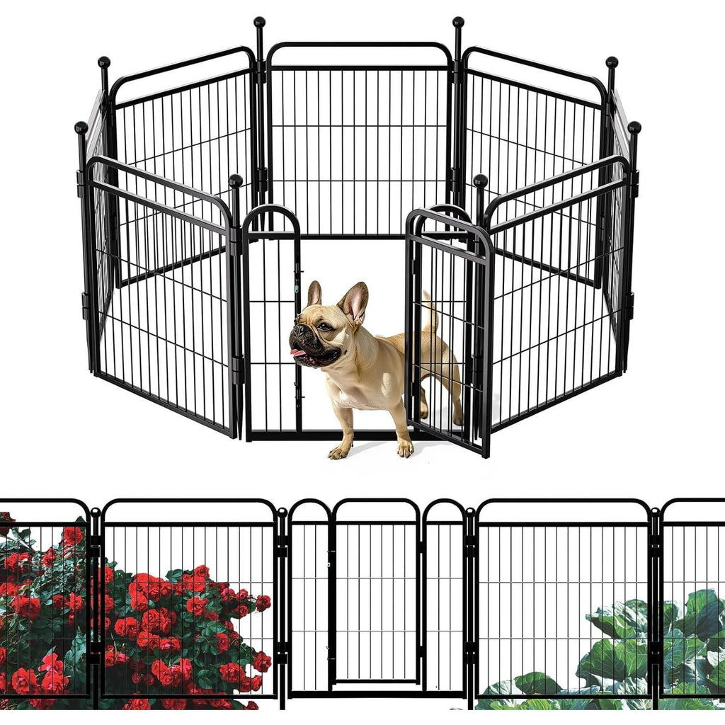 Gardner Pet Dog Fence Indoor And Outdoor Small And Medium Dog Foldable With Gravity Automatic Lock Pet Activity Fence