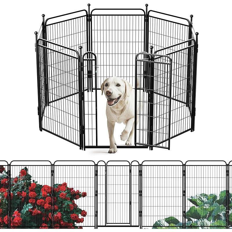 Gardner Pet Dog Fence Indoor And Outdoor Small And Medium Dog Foldable With Gravity Automatic Lock Pet Activity Fence