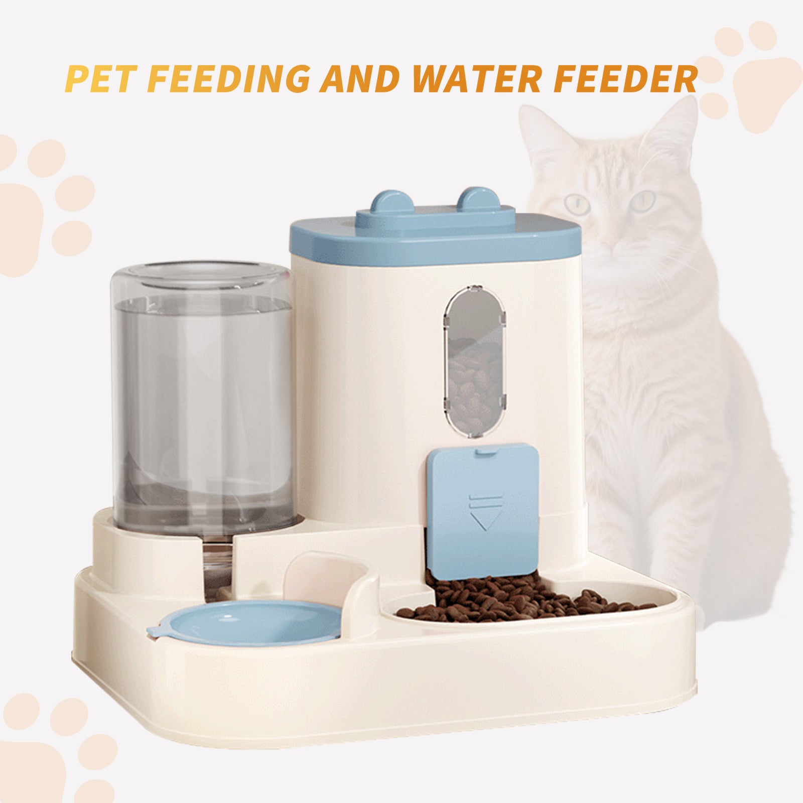 Fully Automatic 2in1 Cat Food Dispenser - Integrated Water And Food Feeding System - Cute Water Dispenser
