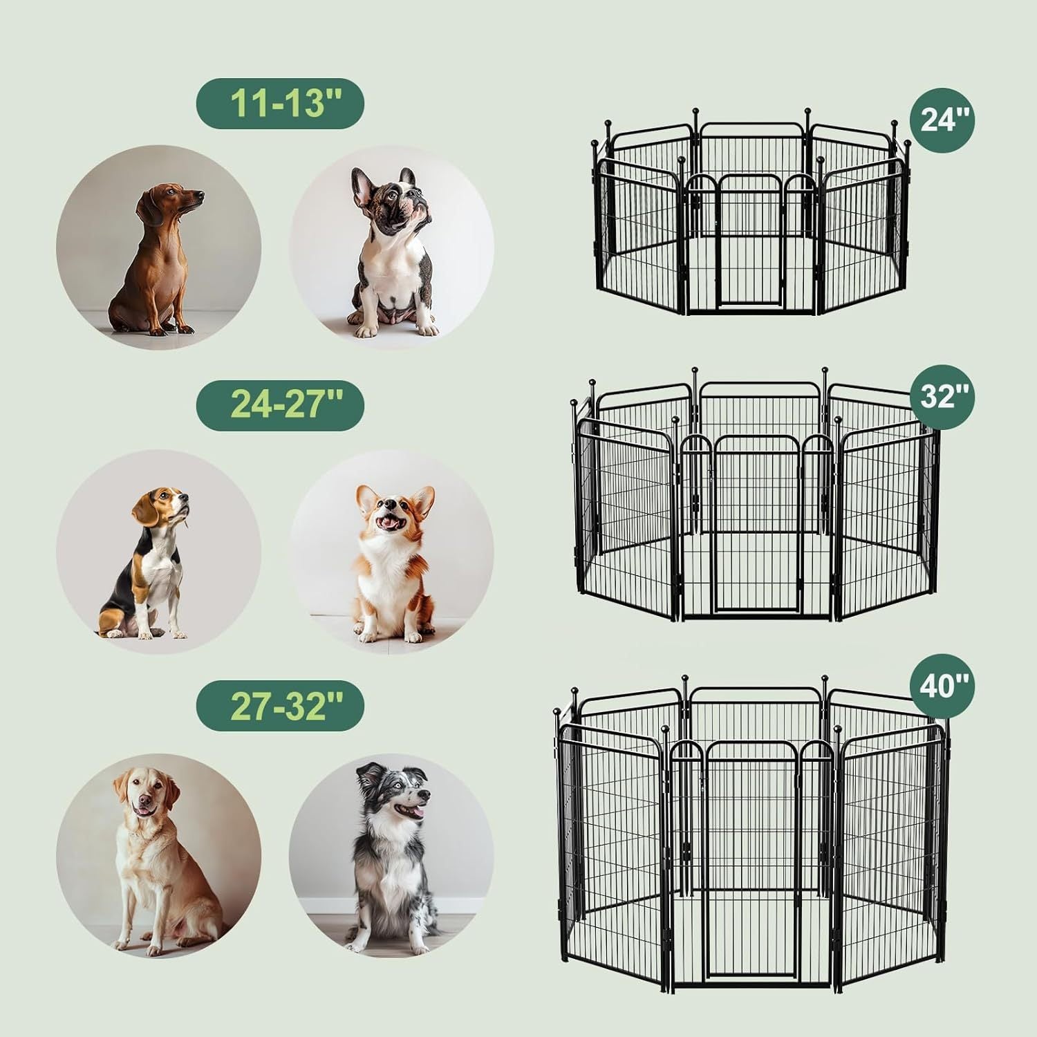 Gardner Pet Dog Fence Indoor And Outdoor Small And Medium Dog Foldable With Gravity Automatic Lock Pet Activity Fence