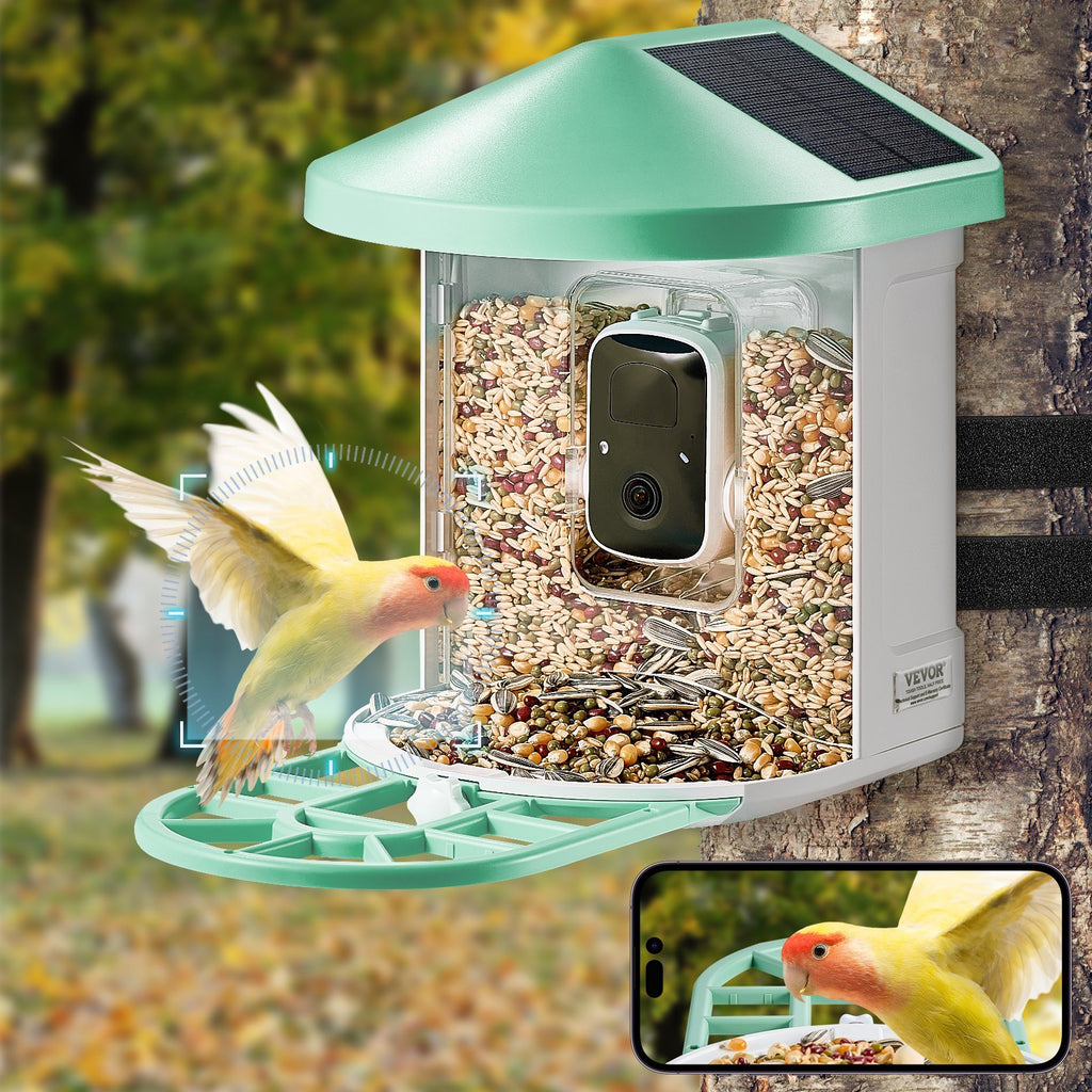 Smart Bird Feeder With Camera 2K HD AI Identify Bird Species Solar-Powered