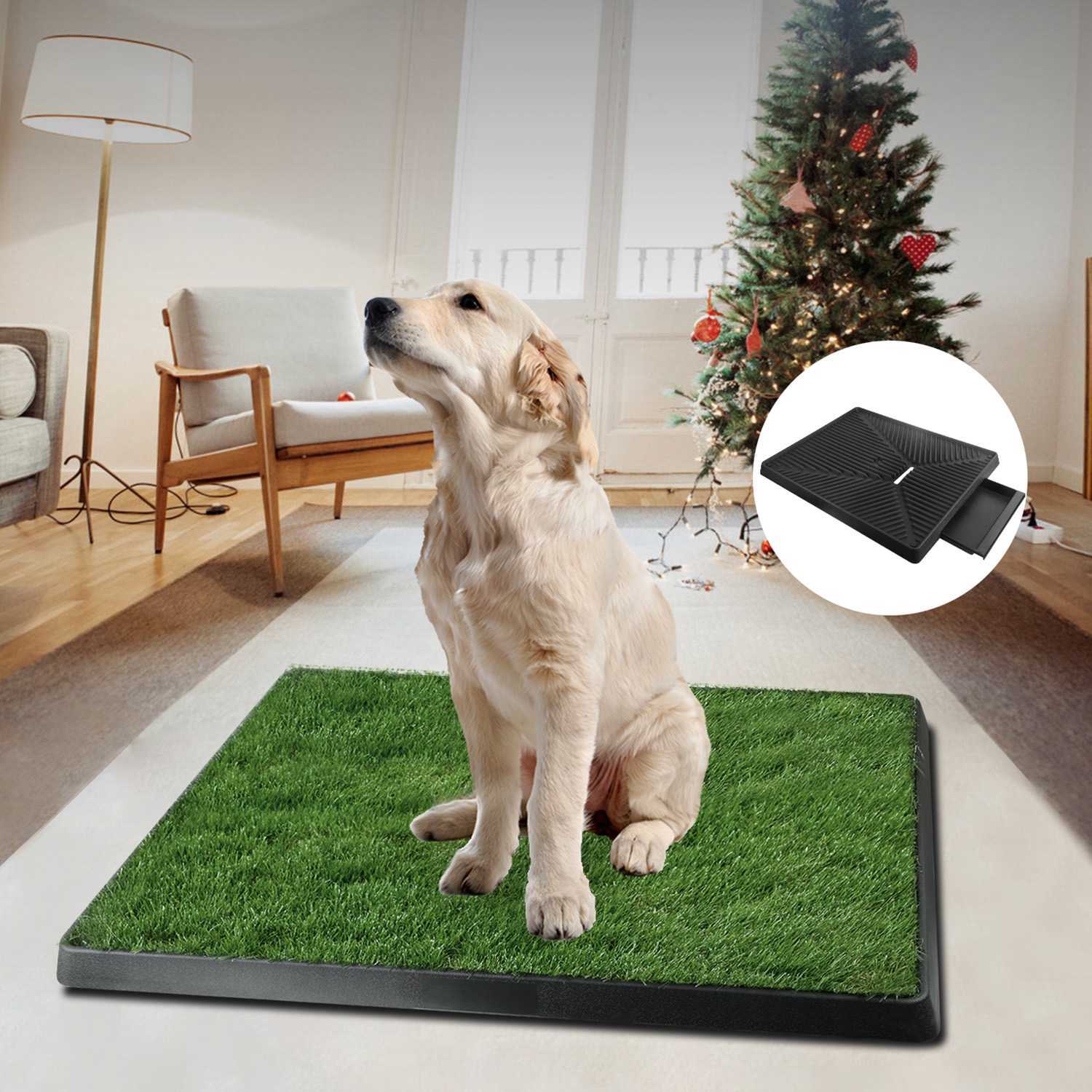 1Pc Dog Potty Training Artificial Grass Pad Pet Cat Toilet Trainer Mat Puppy Loo Tray Turf For Small Medium Dogs Indoor Outdoor Use