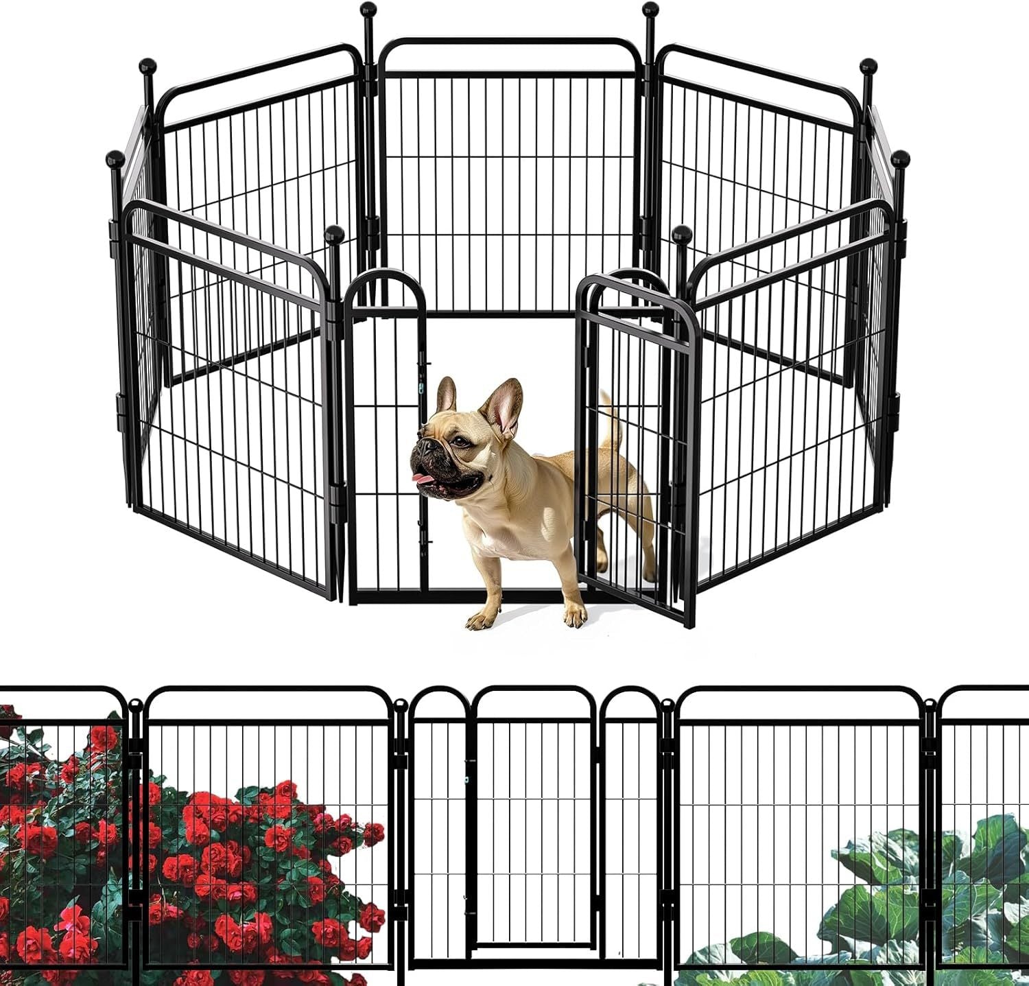 Gardner Pet Dog Fence Indoor And Outdoor Small And Medium Dog Foldable With Gravity Automatic Lock Pet Activity Fence